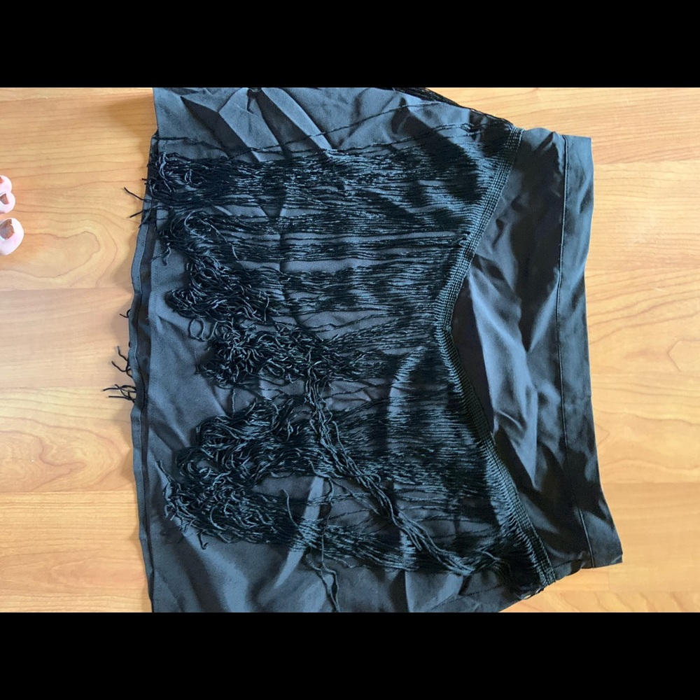 Yaya fringed mini skirt In black